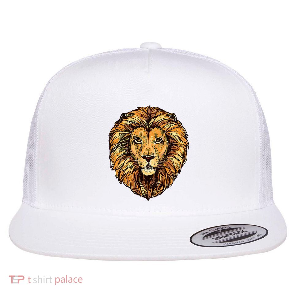 Lion Boy Women Lion Flat Bill Trucker Hat