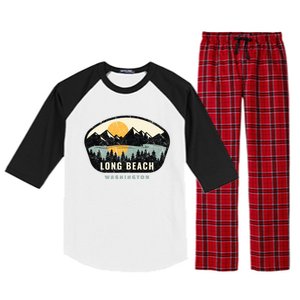 Long Beach Washington Wa Vacation Souvenir Gift Raglan Sleeve Pajama Set