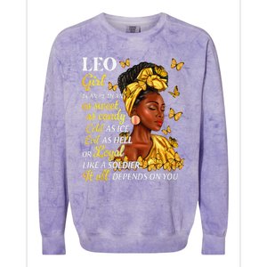 Leo Black Woman Afro Queen Astrology Zodiac Colorblast Crewneck Sweatshirt