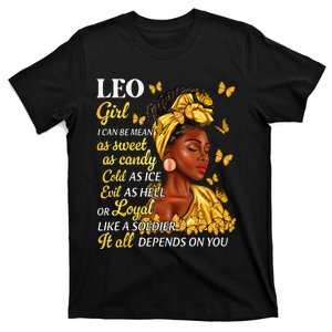 Leo Black Woman Afro Queen Astrology Zodiac T-Shirt