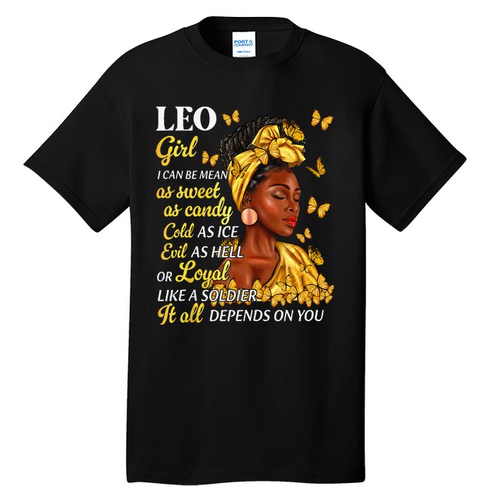 Leo Black Woman Afro Queen Astrology Zodiac Tall T-Shirt