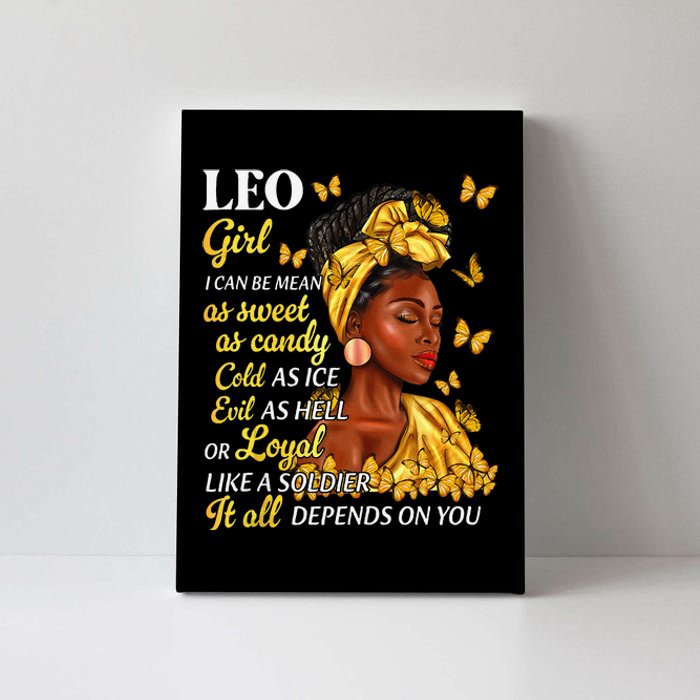 Leo Black Woman Afro Queen Astrology Zodiac Canvas