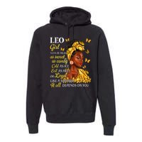 Leo Black Woman Afro Queen Astrology Zodiac Premium Hoodie