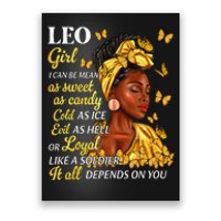 Leo Black Woman Afro Queen Astrology Zodiac Poster