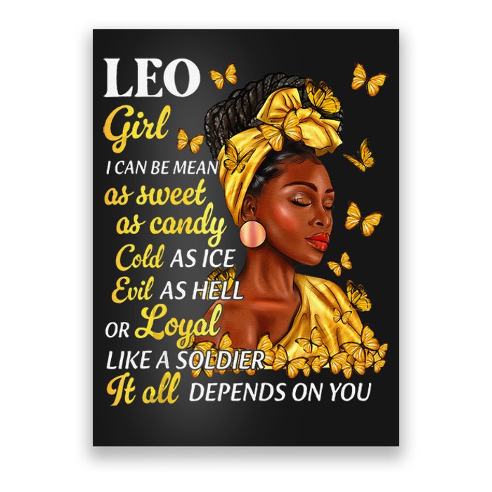 Leo Black Woman Afro Queen Astrology Zodiac Poster