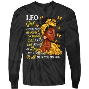 Leo Black Woman Afro Queen Astrology Zodiac Tie-Dye Long Sleeve Shirt