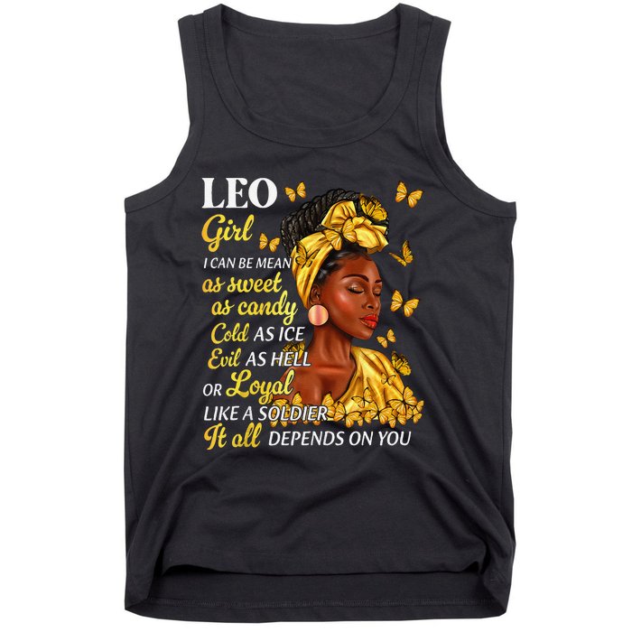 Leo Black Woman Afro Queen Astrology Zodiac Tank Top