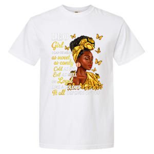 Leo Black Woman Afro Queen Astrology Zodiac Garment-Dyed Heavyweight T-Shirt