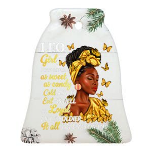 Leo Black Woman Afro Queen Astrology Zodiac Ceramic Bell Ornament