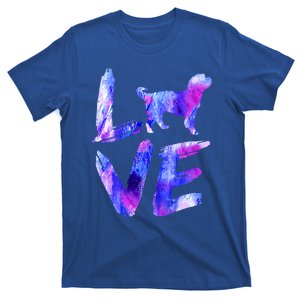 Love Bernedoodle Watercolor Blue Dog Mom Dad Funny Gift T-Shirt