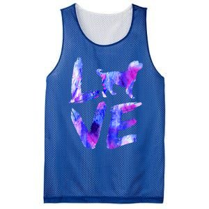 Love Bernedoodle Watercolor Blue Dog Mom Dad Funny Gift Mesh Reversible Basketball Jersey Tank