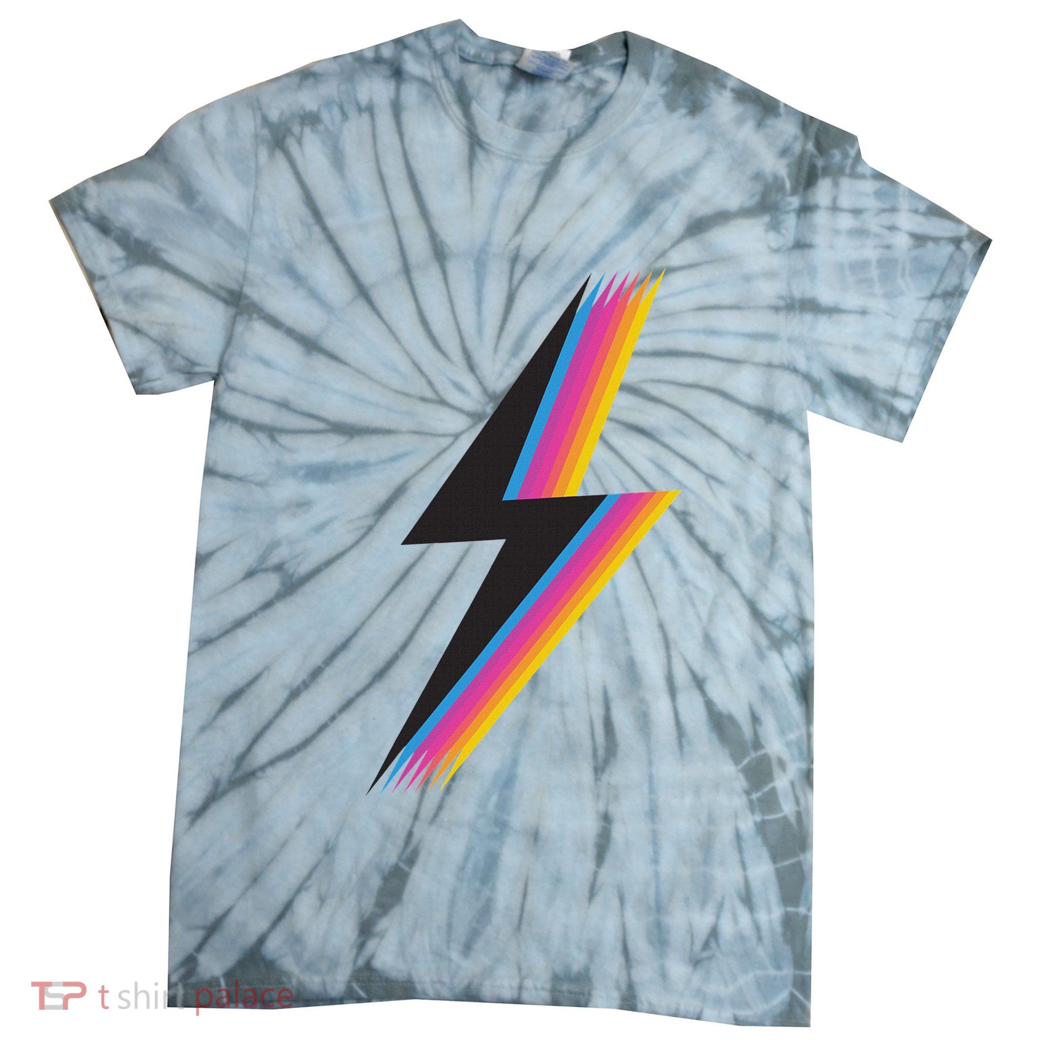 Lightning Bol With Cool Retro Cute Gift Tie-Dye T-Shirt