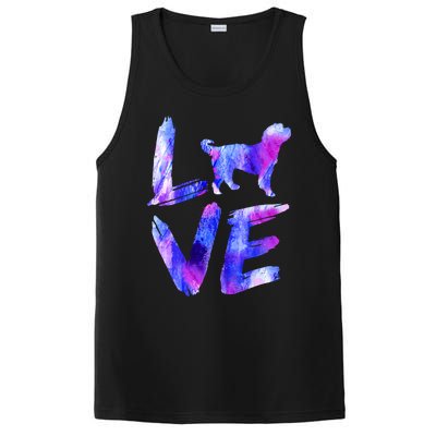 Love Bernedoodle Watercolor Blue Dog Mom Dad Gift PosiCharge Competitor Tank