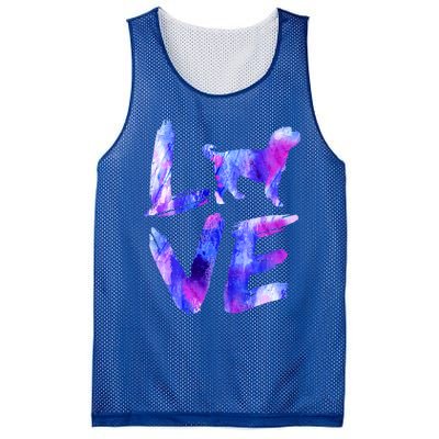 Love Bernedoodle Watercolor Blue Dog Mom Dad Gift Mesh Reversible Basketball Jersey Tank