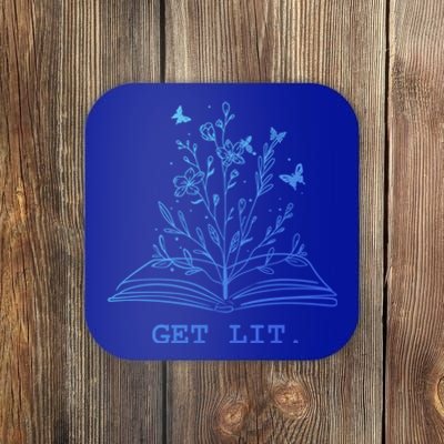 Library Book Wildflowers Lovers Literature Teacher Gift Coaster