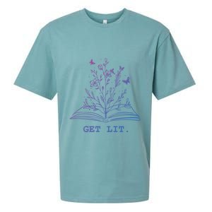 Library Book Wildflowers Lovers Literature Teacher Gift Sueded Cloud Jersey T-Shirt