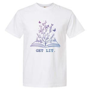 Library Book Wildflowers Lovers Literature Teacher Gift Garment-Dyed Heavyweight T-Shirt