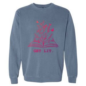 Library Book Wildflowers Lovers Literature Teacher Gift Garment-Dyed Sweatshirt