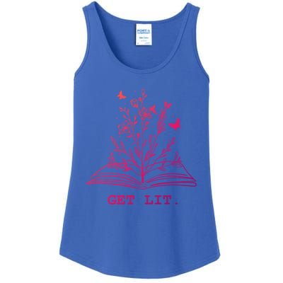 Library Book Wildflowers Lovers Literature Teacher Gift Ladies Essential Tank