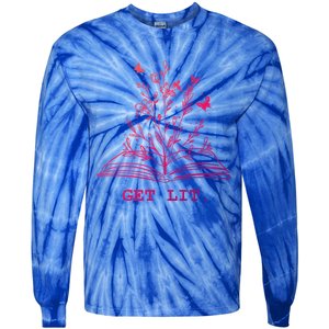 Library Book Wildflowers Lovers Literature Teacher Gift Tie-Dye Long Sleeve Shirt