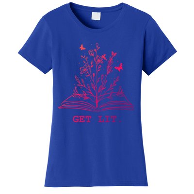 Library Book Wildflowers Lovers Literature Teacher Gift Women's T-Shirt