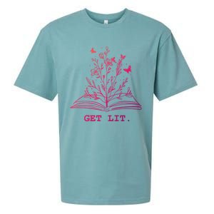 Library Book Wildflowers Lovers Literature Teacher Gift Sueded Cloud Jersey T-Shirt