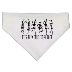 Lets Be Weird Together Funny Dancing Skeleton USA-Made Doggie Bandana