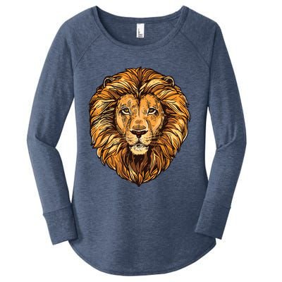 Lion Boy Womens Lion Graphic Tees For Women Men Women's Perfect Tri Tunic Long Sleeve Shirt