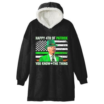 Leprechaun Biden You Know... The Thing For St Patricks Day Hooded Wearable Blanket