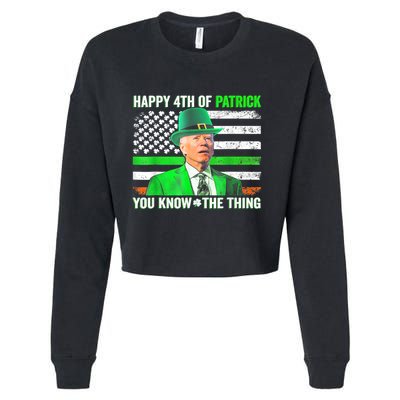 Leprechaun Biden You Know... The Thing For St Patricks Day Cropped Pullover Crew