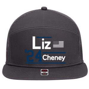 Liz Cheney 2024 For President 7 Panel Mesh Trucker Snapback Hat