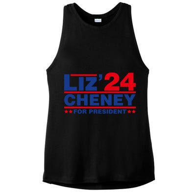 Liz Cheney 2024 For President Ladies PosiCharge Tri-Blend Wicking Tank