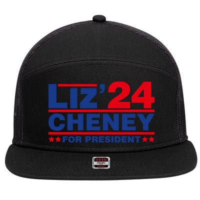 Liz Cheney 2024 For President 7 Panel Mesh Trucker Snapback Hat
