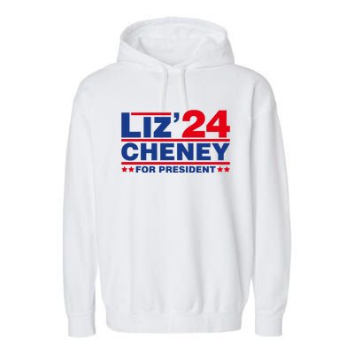 Liz Cheney 2024 For President Garment-Dyed Fleece Hoodie