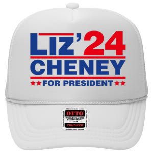 Liz Cheney 2024 For President High Crown Mesh Back Trucker Hat