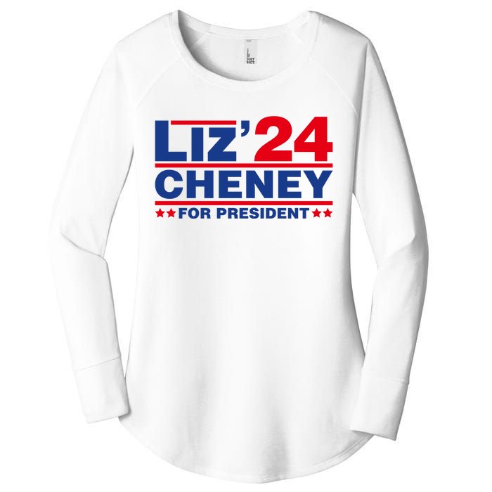 Liz Cheney 2024 For President Women's Perfect Tri Tunic Long Sleeve Shirt