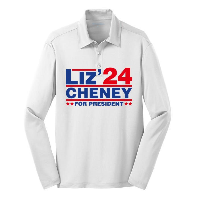 Liz Cheney 2024 For President Silk Touch Performance Long Sleeve Polo