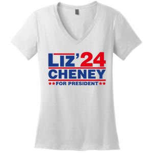 Liz Cheney 2024 For President Women's V-Neck T-Shirt