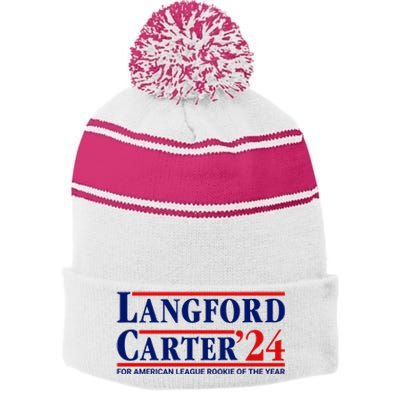 Longford Carter 24 For American League Rookie Of The Year Stripe Pom Pom Beanie