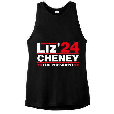 Liz Cheney 2024 For President Ladies PosiCharge Tri-Blend Wicking Tank