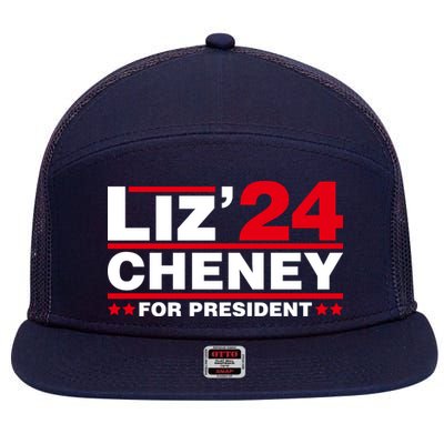 Liz Cheney 2024 For President 7 Panel Mesh Trucker Snapback Hat