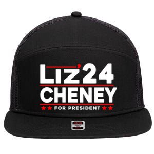 Liz Cheney 2024 For President 7 Panel Mesh Trucker Snapback Hat