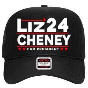 Liz Cheney 2024 For President High Crown Mesh Back Trucker Hat