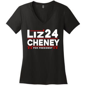 Liz Cheney 2024 For President Women's V-Neck T-Shirt