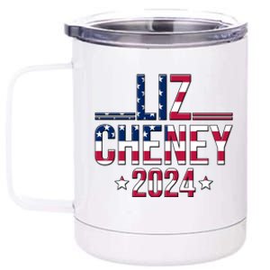 Liz Cheney 2024 American Flag 12 oz Stainless Steel Tumbler Cup