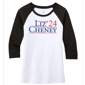 Liz Cheney '24 2024 Election Women's Tri-Blend 3/4-Sleeve Raglan Shirt