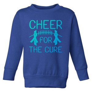 Lung Cancer Awareness Cheer For The Cure Football Gift Toddler Sweatshirt