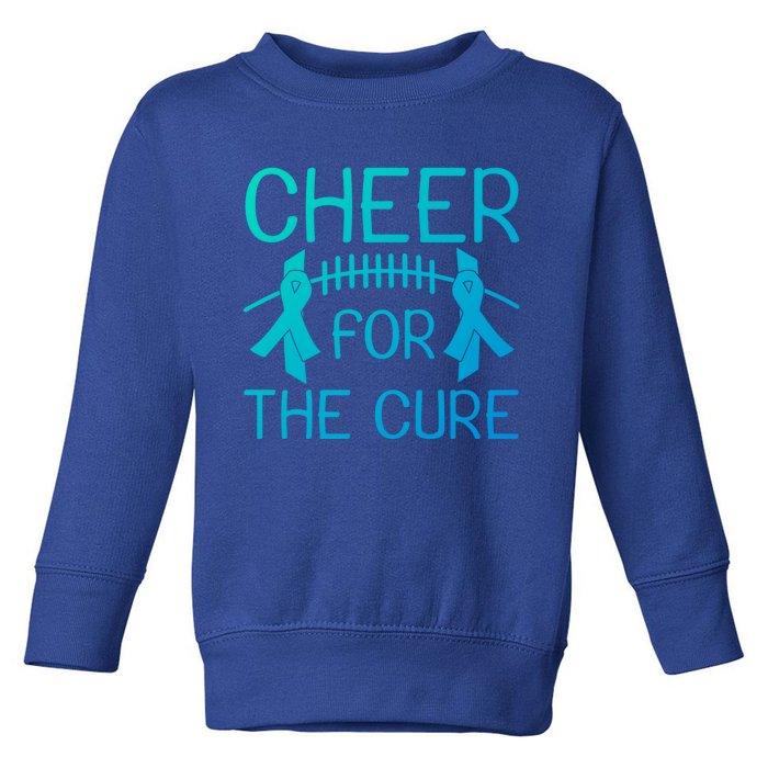 Lung Cancer Awareness Cheer For The Cure Football Gift Toddler Sweatshirt