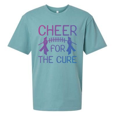 Lung Cancer Awareness Cheer For The Cure Football Gift Sueded Cloud Jersey T-Shirt