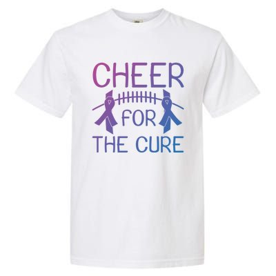 Lung Cancer Awareness Cheer For The Cure Football Gift Garment-Dyed Heavyweight T-Shirt